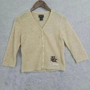 Abercrombie & Fitch Women's M Beige Mohair Blend Cardigan Sweater 23CT